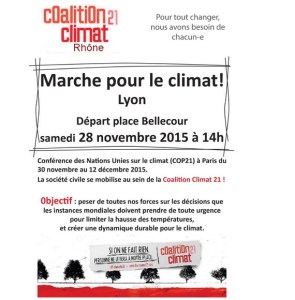 coalition climat 21 Rhone Lyon 28 novembre 2015 marche