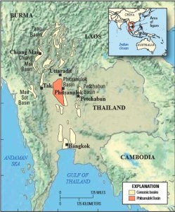 carte bassin gaz de schiste Thailande USGS shale gas deposit